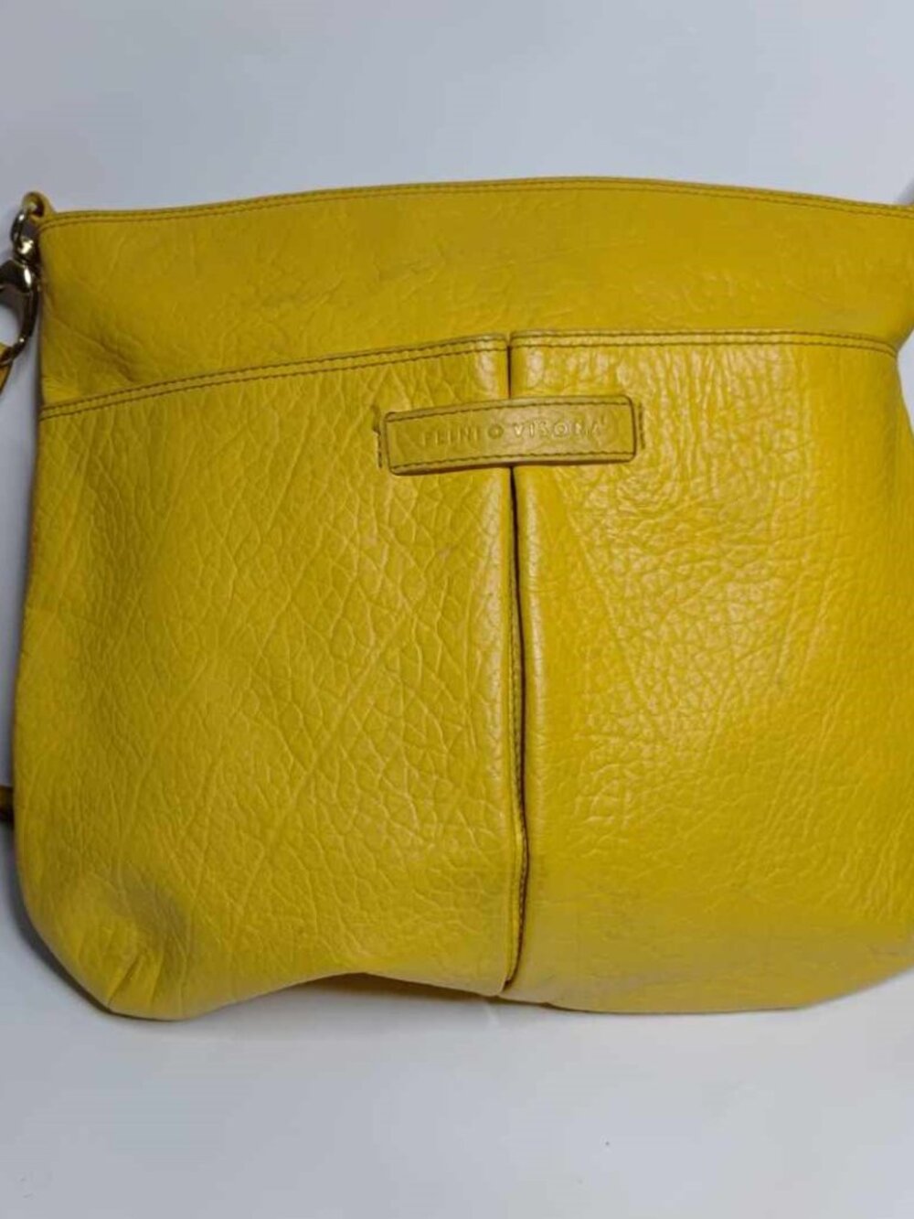 Plinio Visona yellow leather Italy shoulder bag - Picture 2 of 9